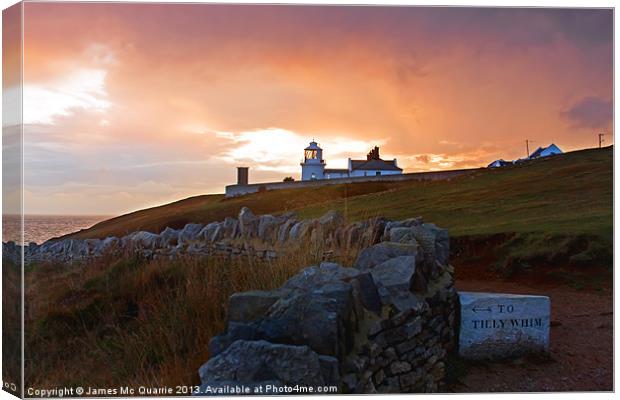 Anvil Point Lighthouse Canvas Print by James Mc Quarrie