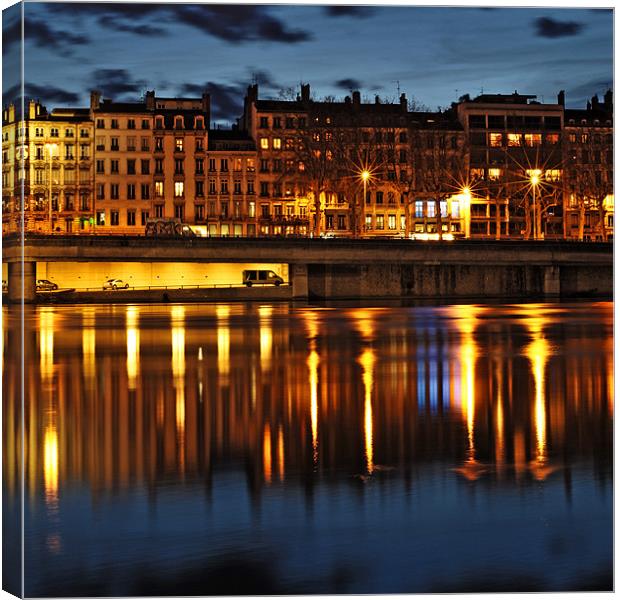 City Lights: Lyon Canvas Print by Sebastian Wuttke