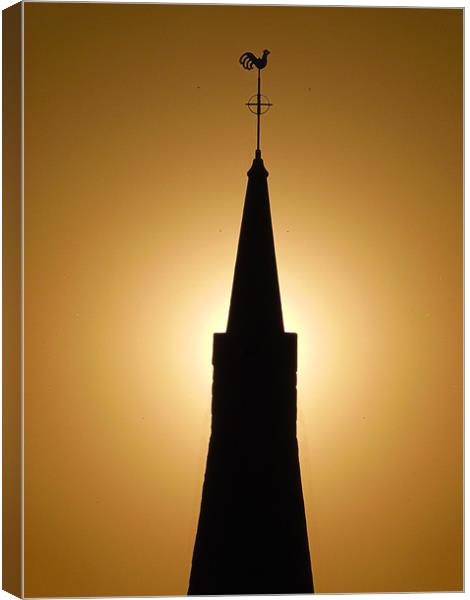Church Spire Silhouette Canvas Print by George Thurgood Howland