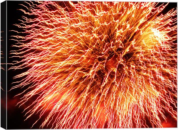 Bright and Colourful Firework Canvas Print by George Thurgood Howland