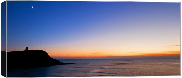 Sea, Sunset, Moon & Clavell Tower Canvas Print by James Battersby