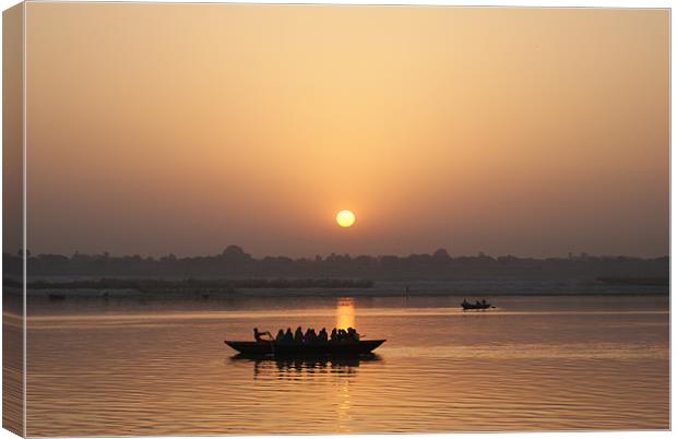 The sunrise mood of Varanasi Canvas Print by Shraddha Rajgarhia