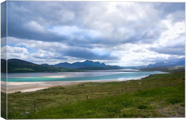 Tongue Bay with Ben Loyal in the background. Canvas Print by Jacqi Elmslie