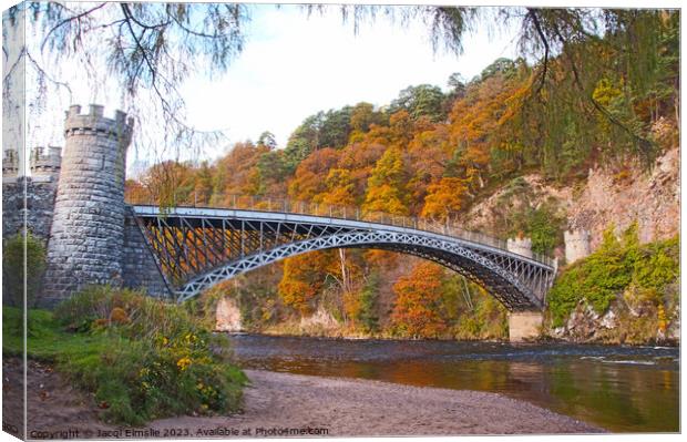 The Craigellachie bridge over the River Spey  Canvas Print by Jacqi Elmslie