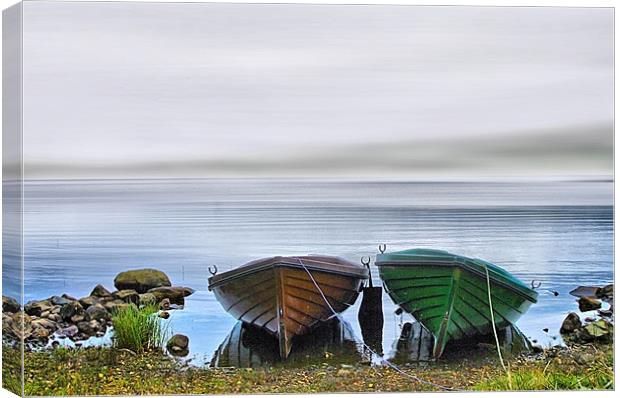 Boats in the Mist Scotland Canvas Print by Jacqi Elmslie