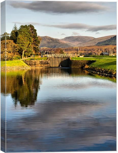 Caledonian Canal Lock Canvas Print by Jacqi Elmslie
