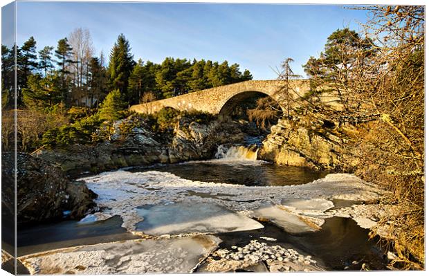 Icy River Waterfall Canvas Print by Jacqi Elmslie