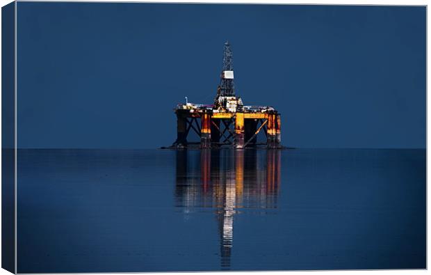 Oil Rig In the Cromarty Firth Canvas Print by Jacqi Elmslie