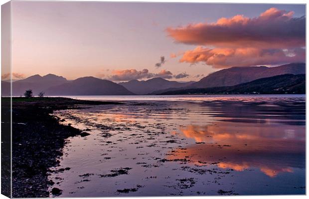 November Sunset Loch Leven Canvas Print by Jacqi Elmslie