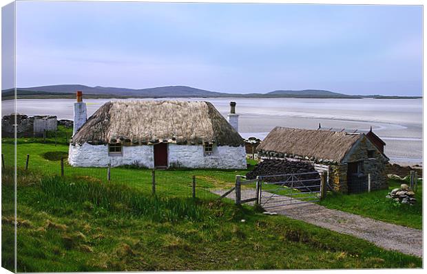 Cottage on North Uist Canvas Print by Jacqi Elmslie
