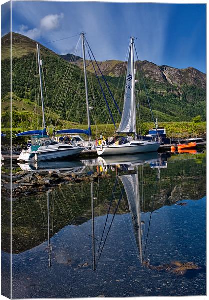 Boat Reflections Ballachulish Canvas Print by Jacqi Elmslie