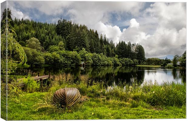 Boat by Loch Ard Canvas Print by Jacqi Elmslie