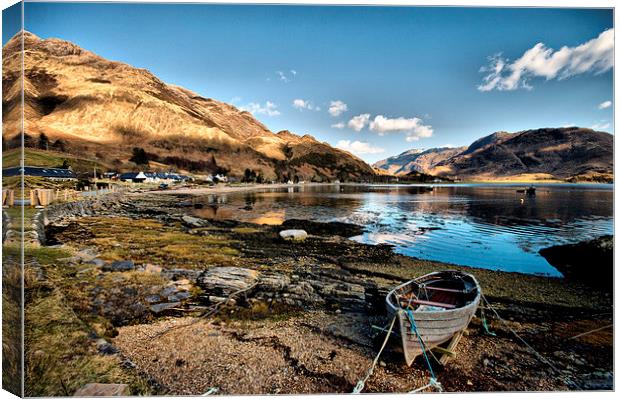 Boat at Arnisdale Bay Canvas Print by Jacqi Elmslie