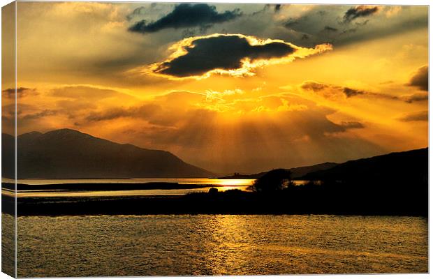 Sunset Over Loch Alsh Canvas Print by Jacqi Elmslie