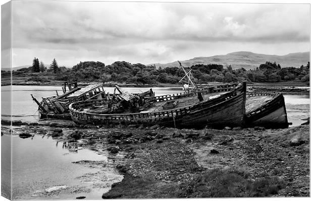 Boats at Salen, Mull Canvas Print by Jacqi Elmslie