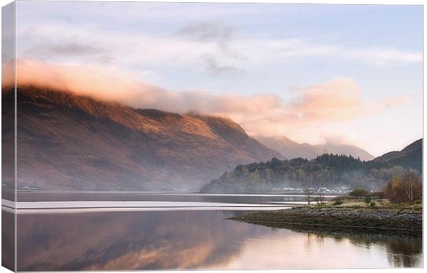  Misty Dawn on Loch Leven Canvas Print by Jacqi Elmslie