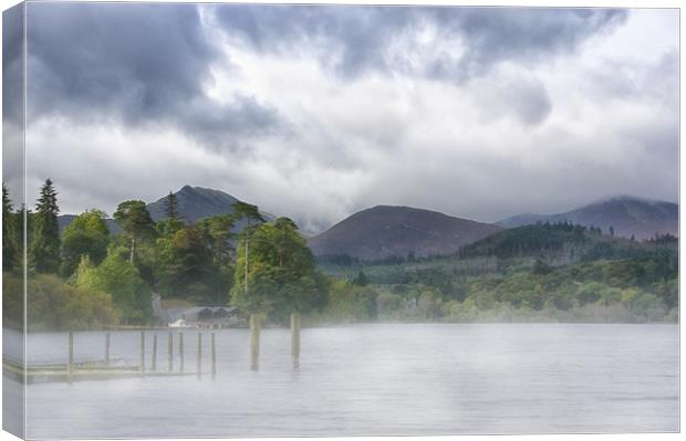 Mist Clearing from Derwentwater Canvas Print by Jacqi Elmslie
