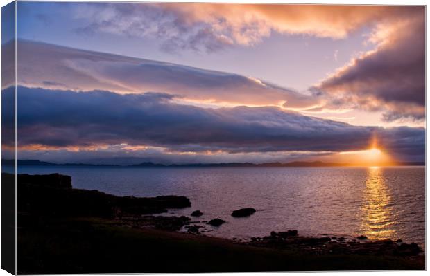 Sunset Over Raasay from Applecross Canvas Print by Jacqi Elmslie