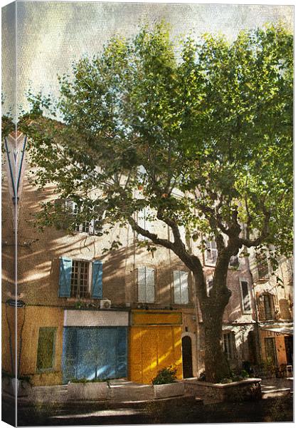 Colourful corner of Aups, Provence, France Canvas Print by Jacqi Elmslie