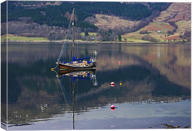 Boat on Loch Leven Canvas Print by Jacqi Elmslie