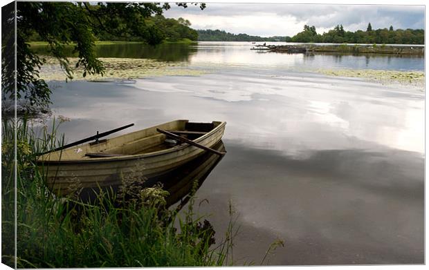 Rowboat on Lake of Menteith Canvas Print by Jacqi Elmslie