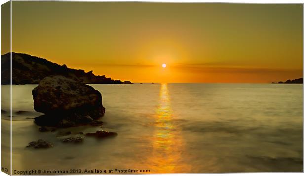 Golden Bay Sunset Canvas Print by Jim kernan