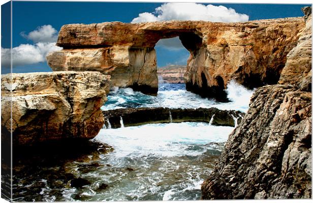  Gozo Azures window Canvas Print by Jim kernan