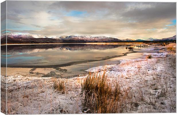 A Wintry Day By The Loch Canvas Print by Jim kernan