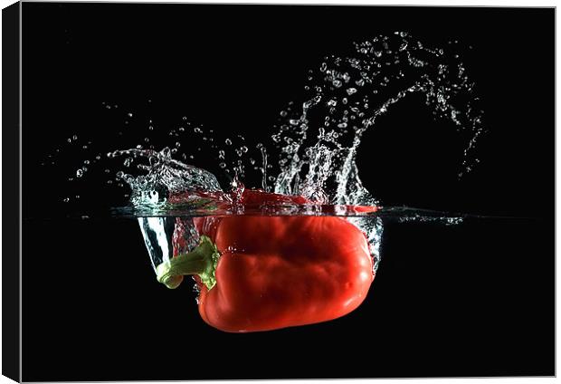 Red Pepper Slash Canvas Print by Mark Squirrel