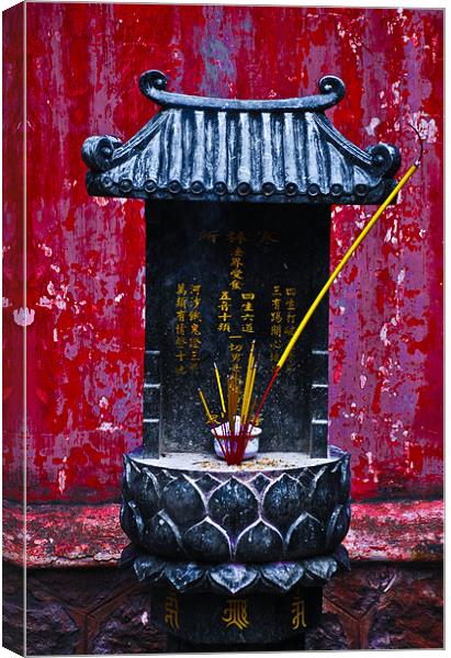 Chinese Prayer Altar Canvas Print by Alexander Mieszkowski