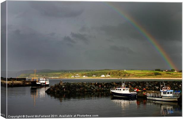 Safe harbour at Ballycastle Canvas Print by David McFarland