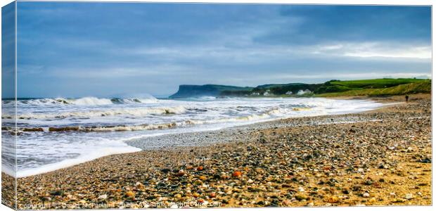Walk with your thoughts at Ballycastle Canvas Print by David McFarland