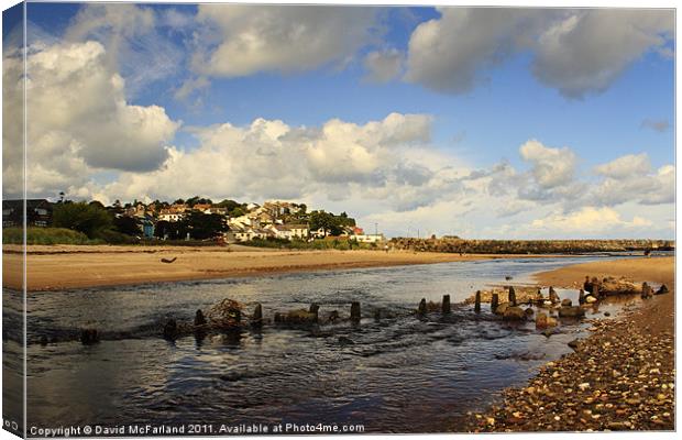 Low tide at Ballycastle Canvas Print by David McFarland