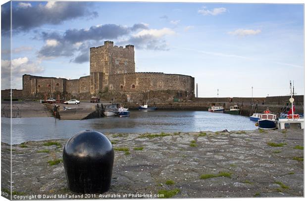 Carrickfergus Castle and historic harbour Canvas Print by David McFarland