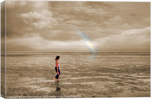 Rainbow over the Mournes Canvas Print by David McFarland