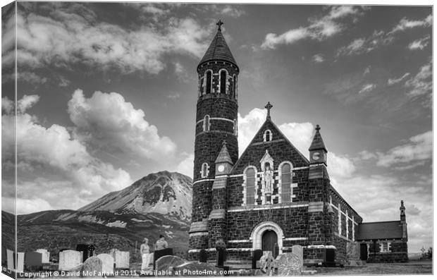 Dunlewey Chapel and Errigal Canvas Print by David McFarland