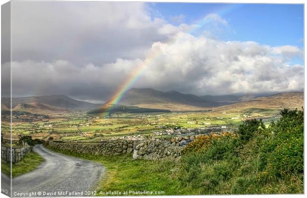 Majestic Rainbow Over Mourne Valley Canvas Print by David McFarland