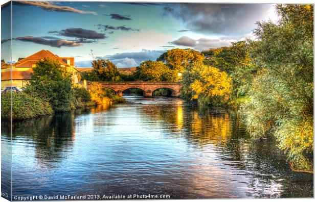 Evening Light on the Margy River in Ballycastle, C Canvas Print by David McFarland