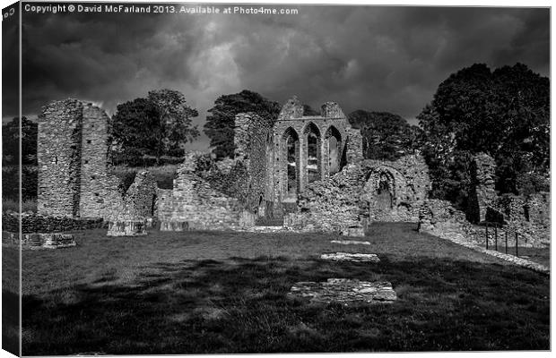 Inch Abbey, Downpatrick Canvas Print by David McFarland