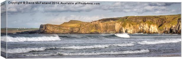 Waves at white Rocks, Portrush Canvas Print by David McFarland