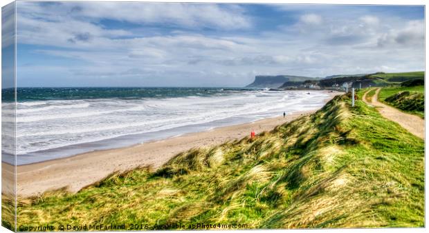 Gale force at Ballycastle Canvas Print by David McFarland
