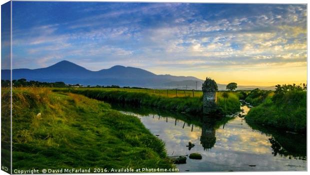 Evening time in the Mournes Canvas Print by David McFarland