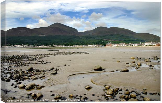 Newcastle beach and Slieve Donard Canvas Print by David McFarland