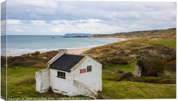 The old youth hostel at Whitepark Bay, Northern Ir Canvas Print by David McFarland