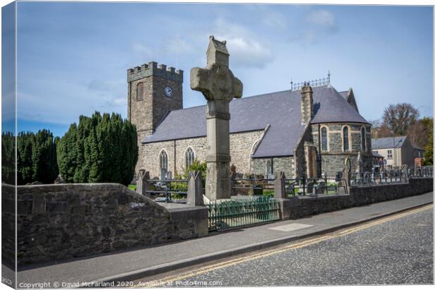 Dromore Cathedral and Cross, Northern Ireland Canvas Print by David McFarland