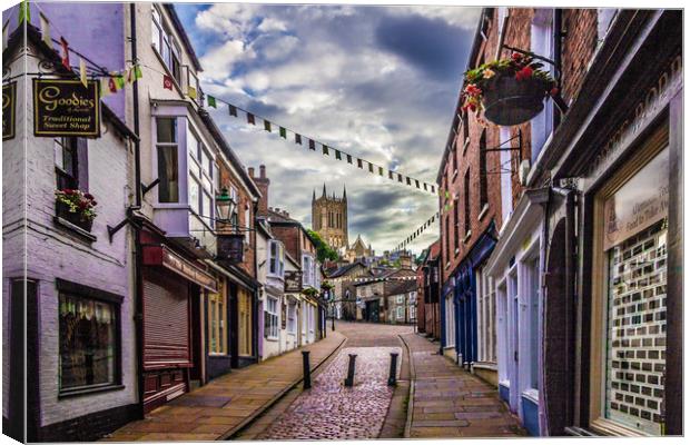 Deserted Steep Street Canvas Print by Martin Parkinson