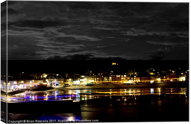 #St Ives Christmas Lights Canvas Print by Brian Roscorla