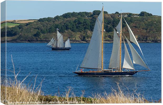 Blue Schooner 03 Canvas Print by Brian Roscorla