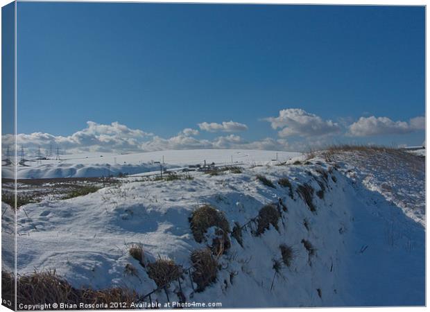 Snow on the Brecon Beacons Canvas Print by Brian Roscorla
