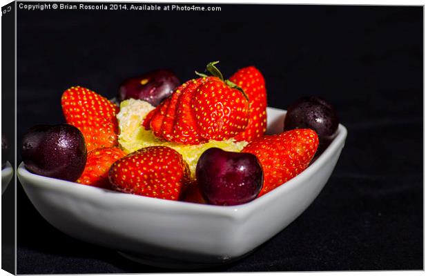 Strawberries and Cream Canvas Print by Brian Roscorla